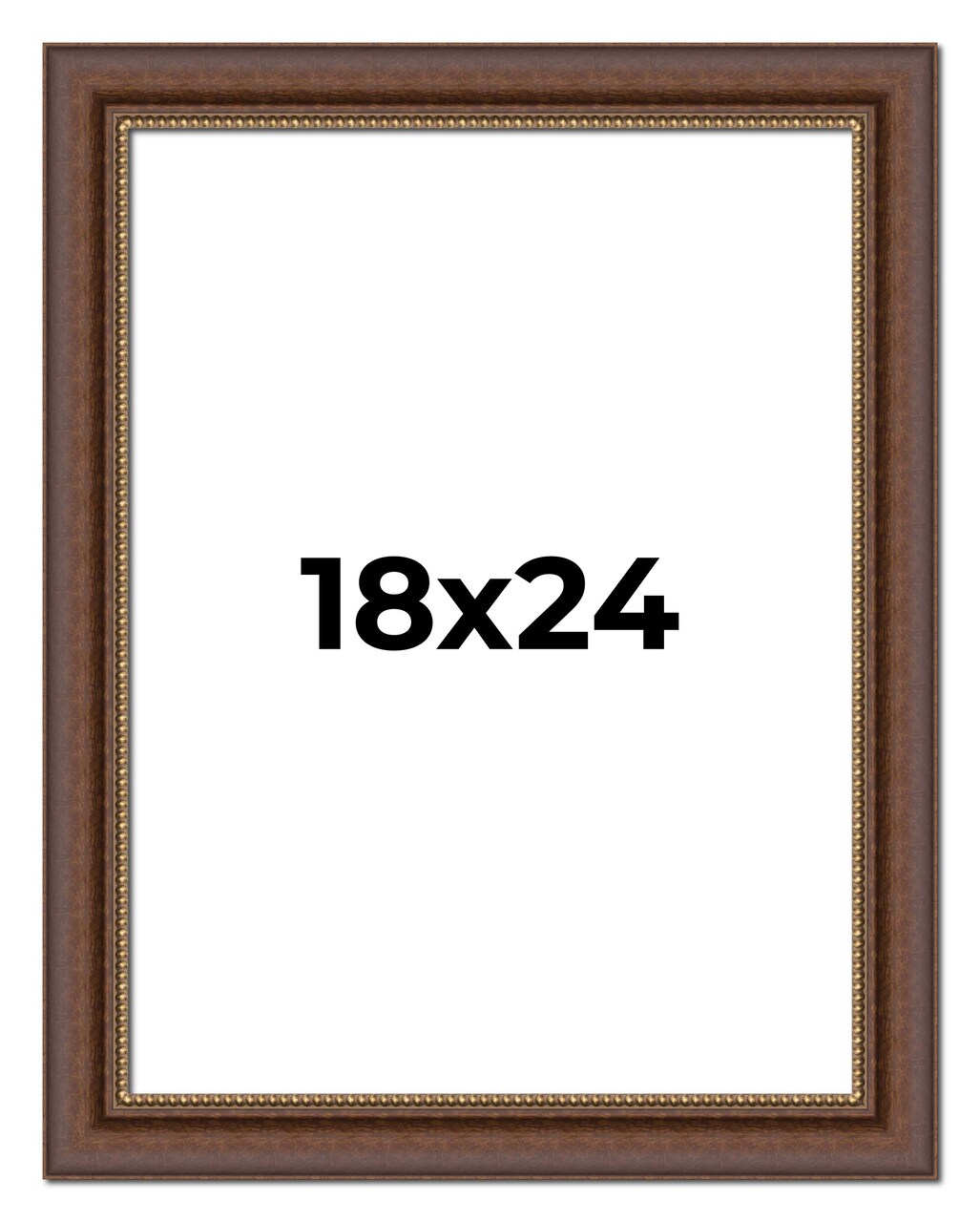 18x24 Traditional Brown Picture Frame - UV Acrylic, Foam Board Backing, Hanging Hardware